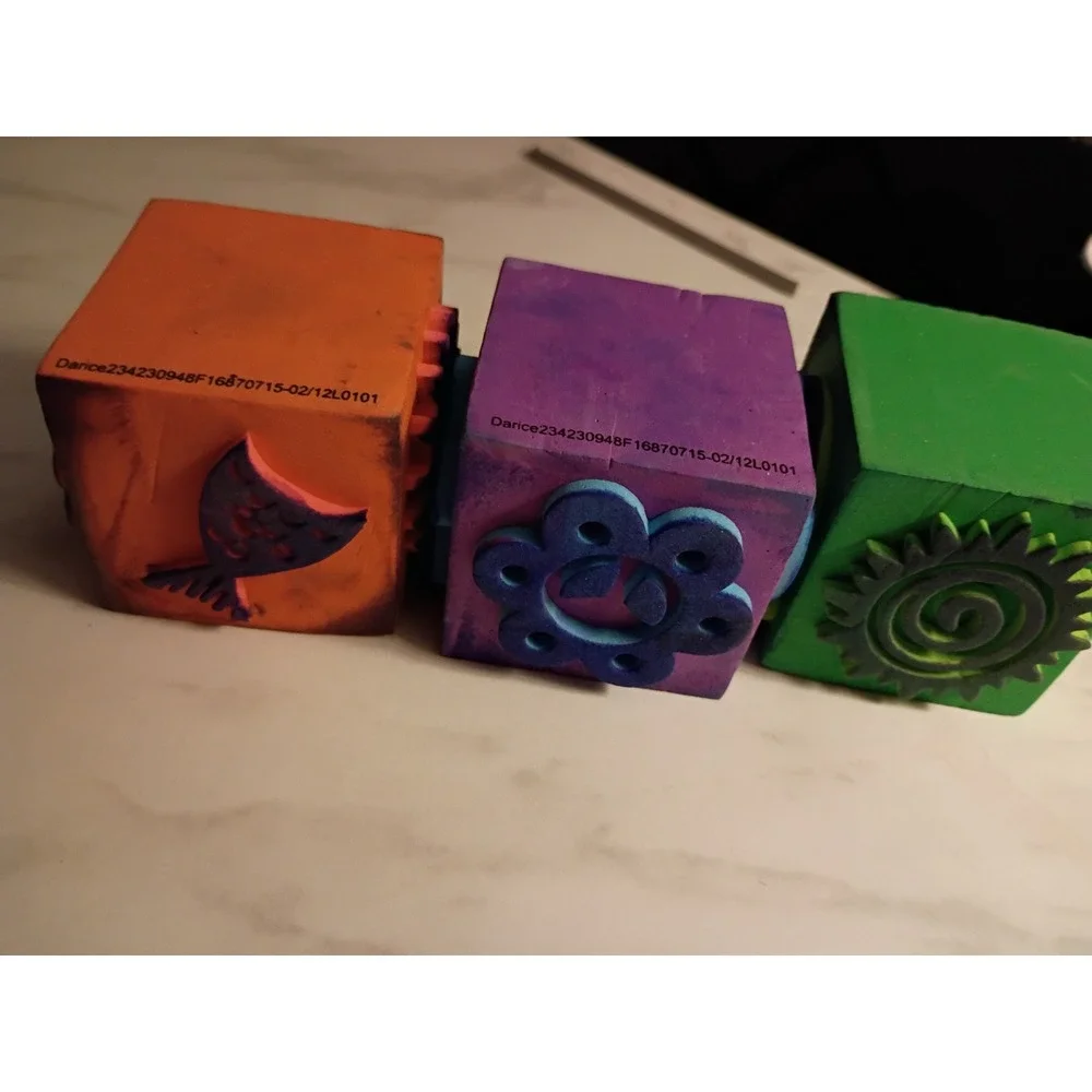 Darice Foam Stamp Cubes Set of 3 Monkey Sun Starfish Beach Designs 234-23-0948
